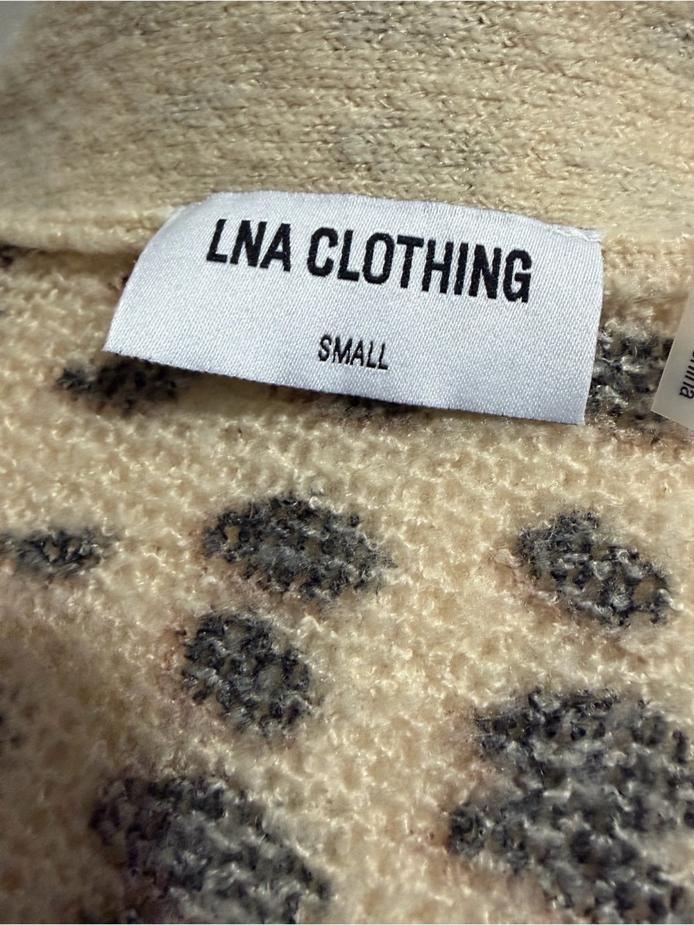LNA Animal Print Button Cardigan - Beige & Brown - Picture 2 of 5